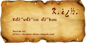 Kövécs Ákos névjegykártya